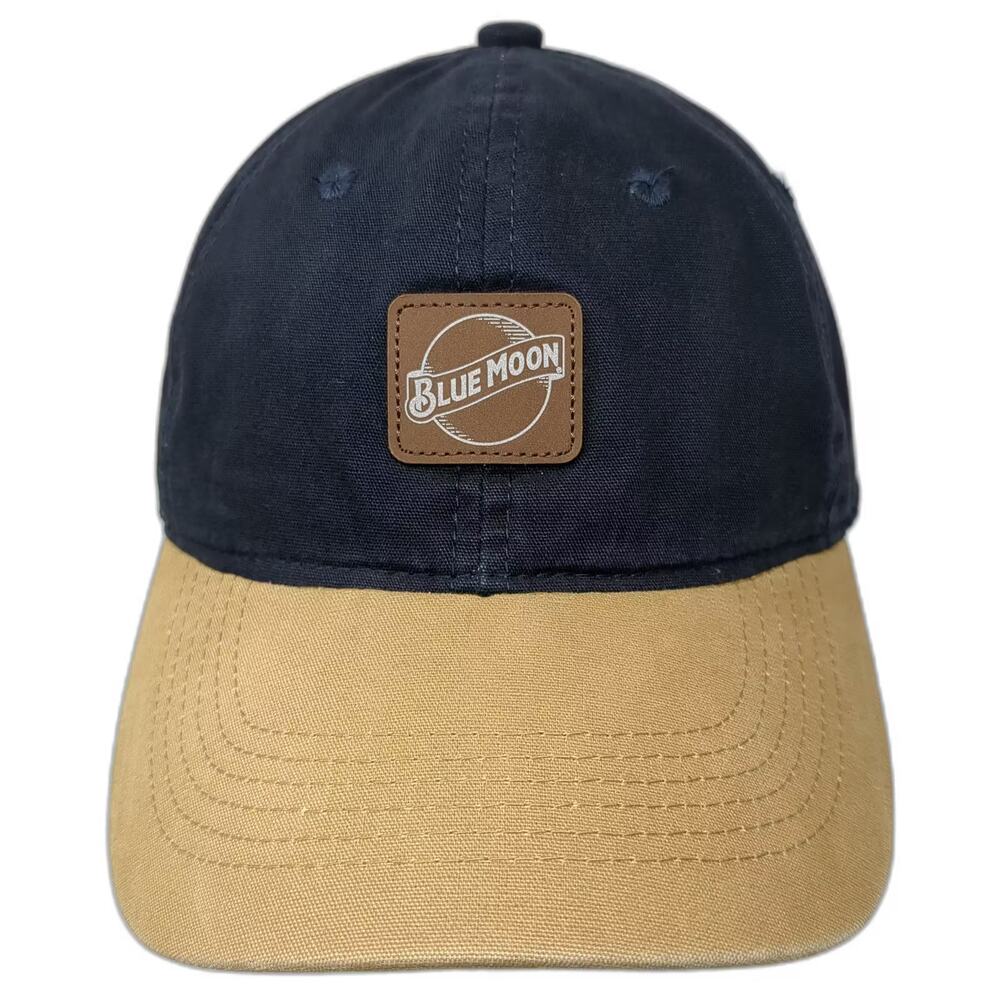 Blue Moon Snapback Hat One Size Beige Brown Beer Brewing Adjustable Cap